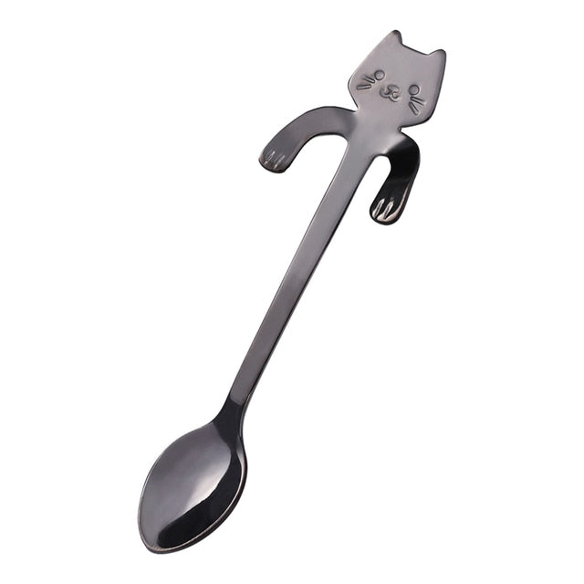 Cute Cat Coffee Spoon Cartoon Stainless Steel Teaspoons