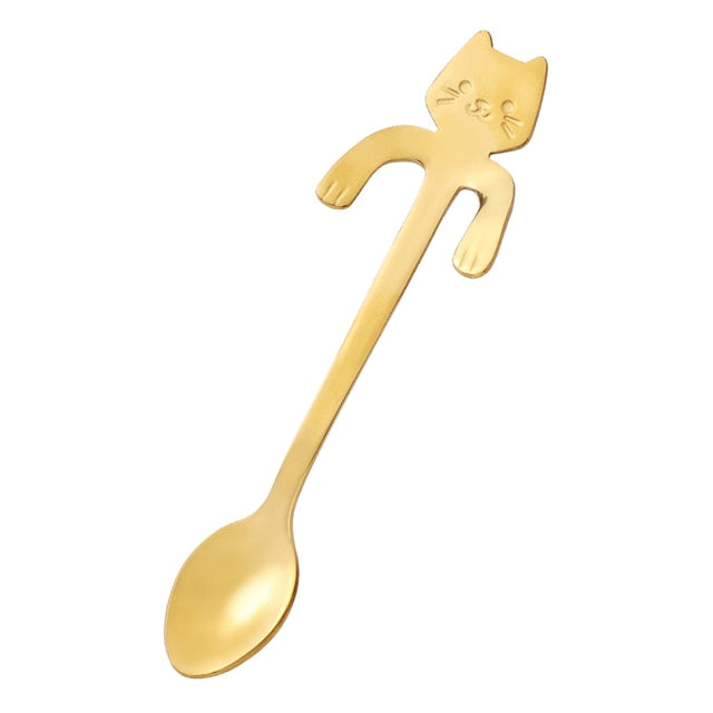 Cute Cat Coffee Spoon Cartoon Stainless Steel Teaspoons