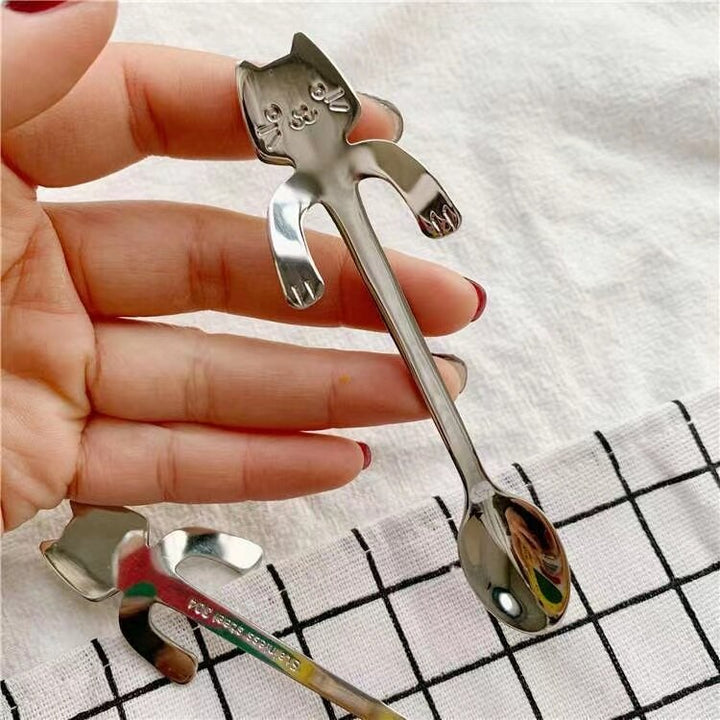 Cute Cat Coffee Spoon Cartoon Stainless Steel Teaspoons