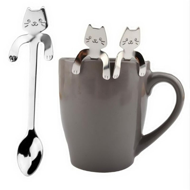 Cute Cat Coffee Spoon Cartoon Stainless Steel Teaspoons